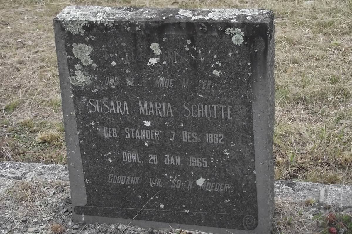 SCHUTTE Susara Maria nee STANDER 1882-1965