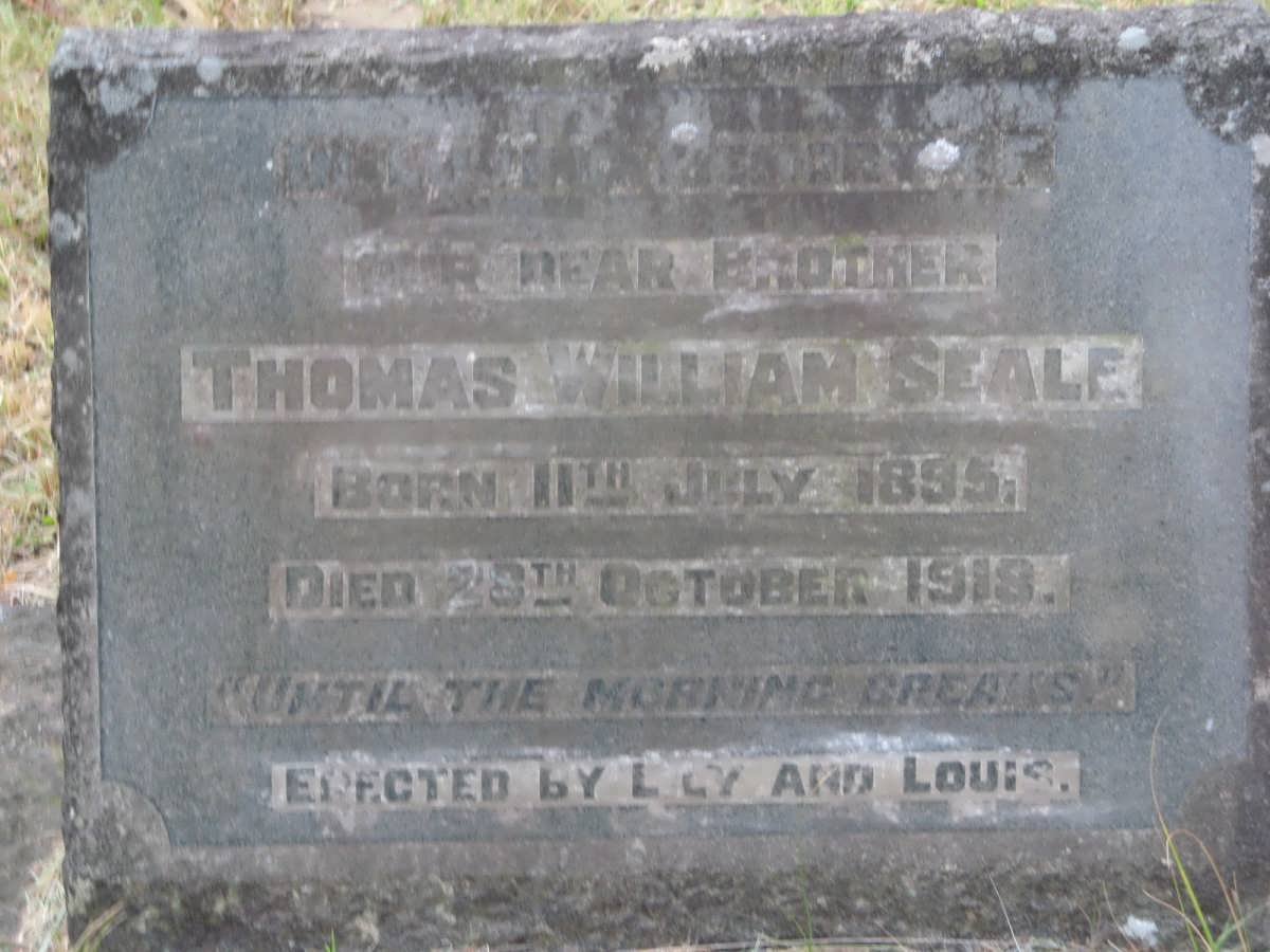 SEALE Thomas William 1895-1918