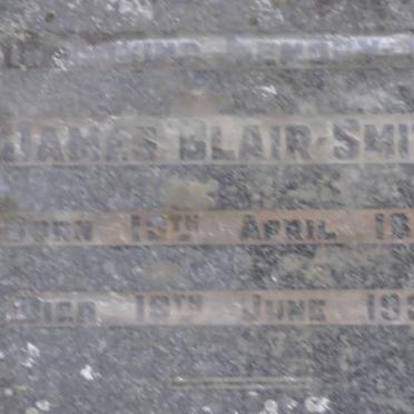 SMITH James, Blair 1899-1936