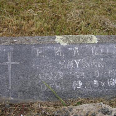 SNYMAN E.M.A. 1892-1968