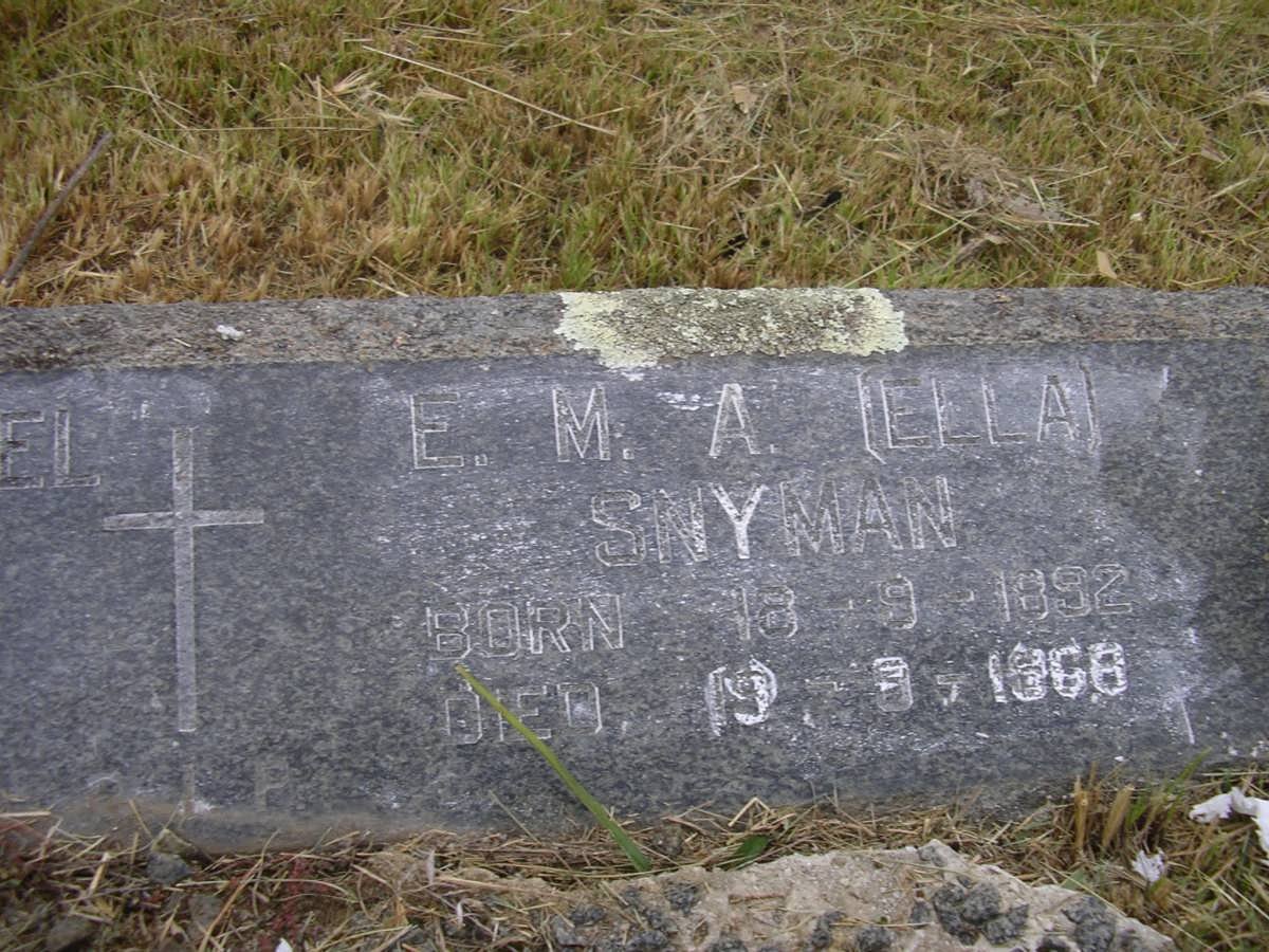 SNYMAN E.M.A. 1892-1968