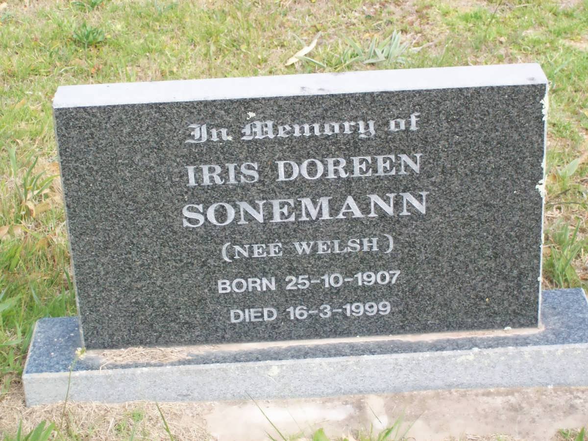 SONEMANN Iris Doreen nee WELSH 1907-1999