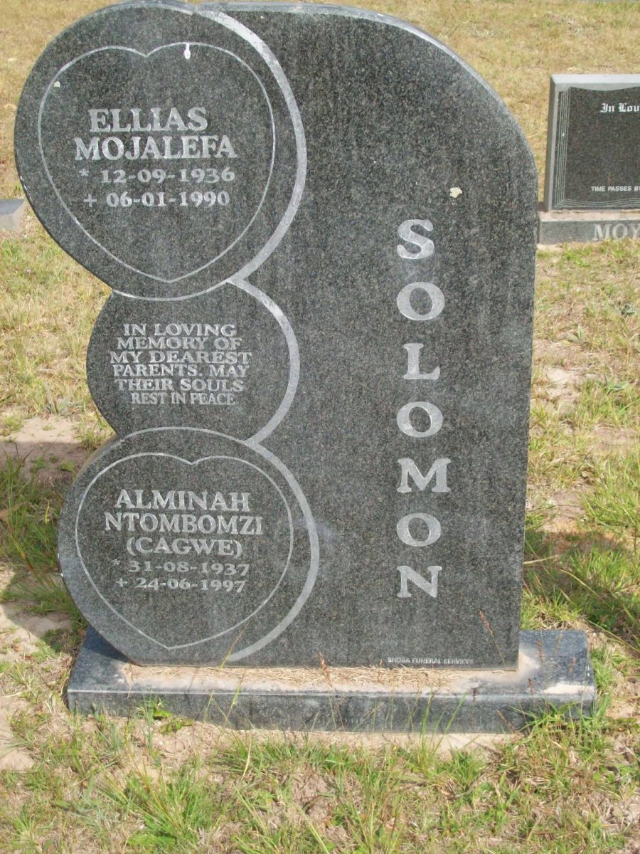 SOLOMON Ellias Mojalefa 1936-1990 &amp; Alminah Ntombomzi CAGWE 1937-1997