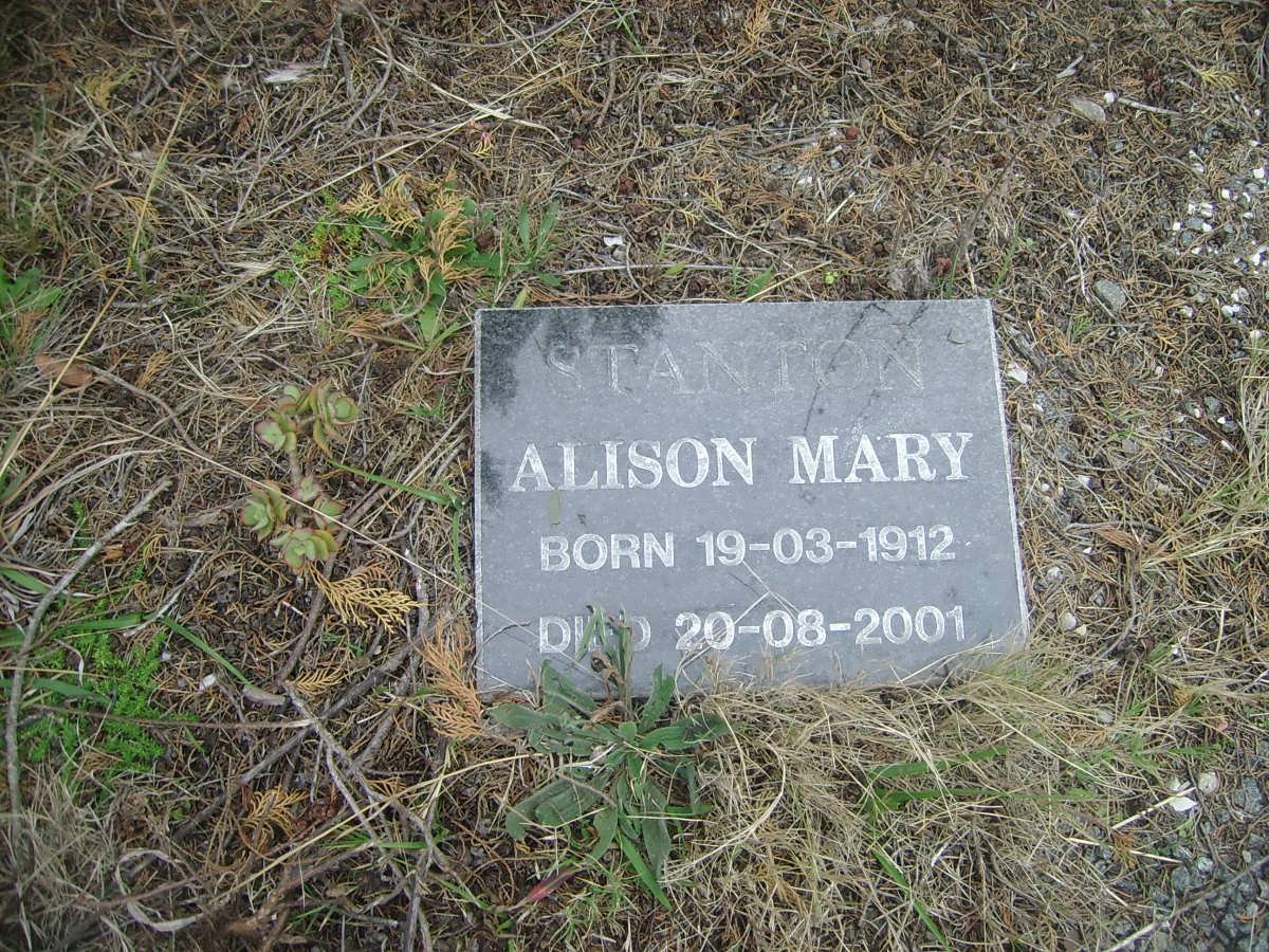 STANTON Alison Mary 1912-2001