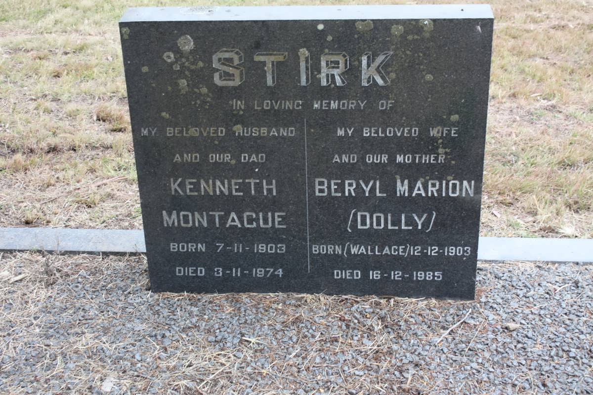 STIRK Kenneth Montague 1903-1974 &amp; Beryl Marion WALLACE 1903-1985