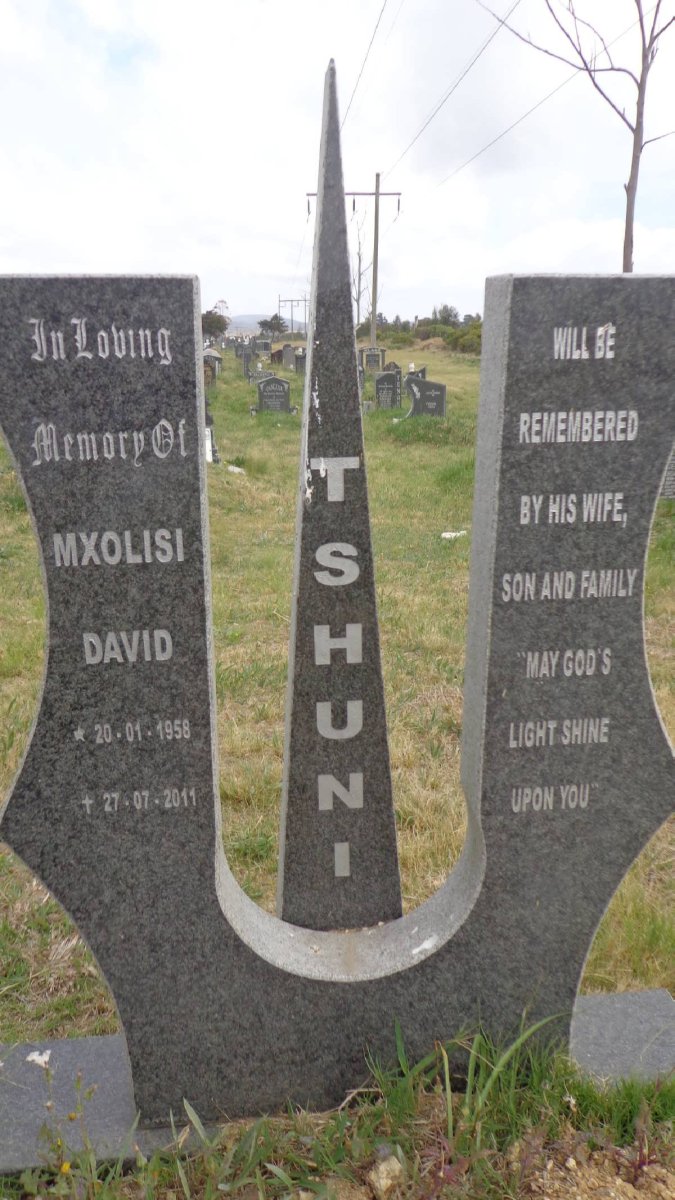 TSHUNI Mxolisi David 1958-2011