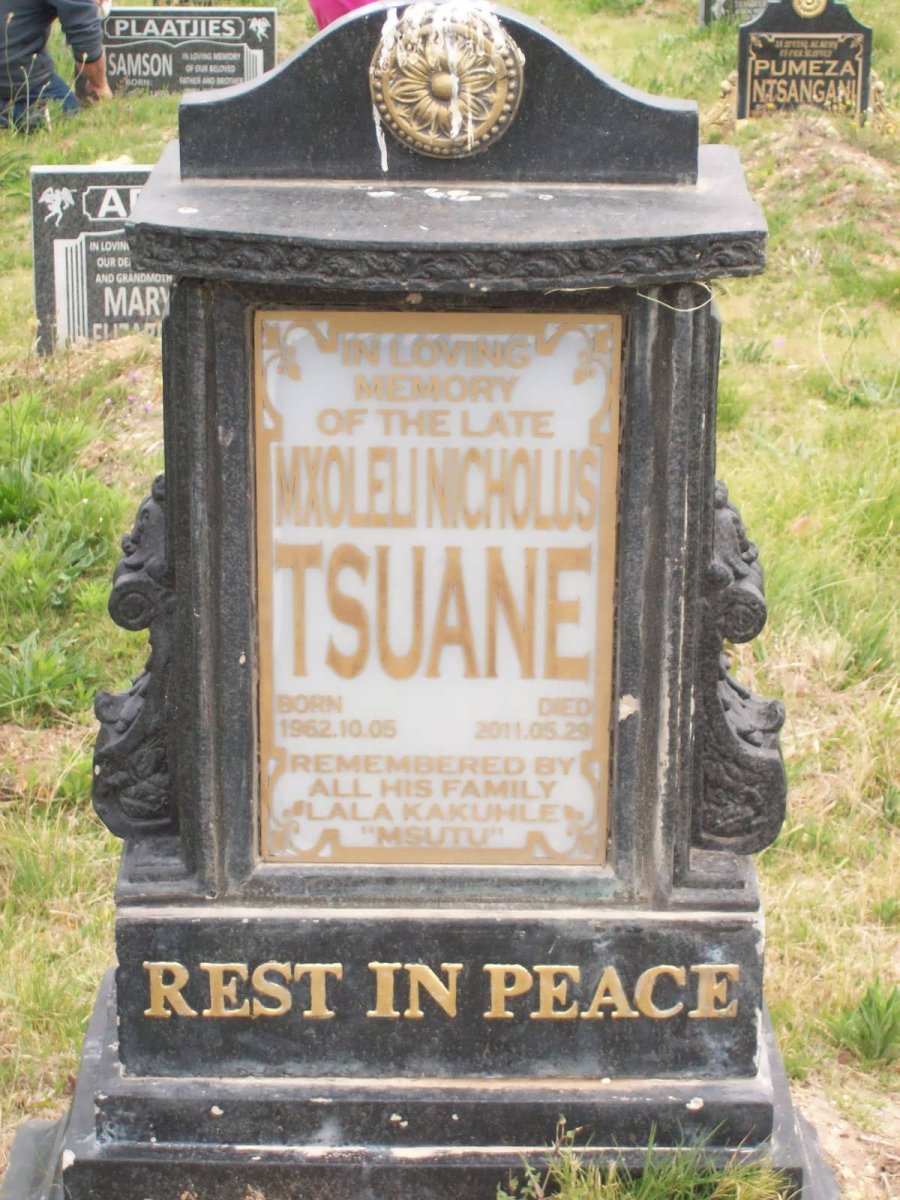 TSUANE Mxoleli Nicholus 1962-2011