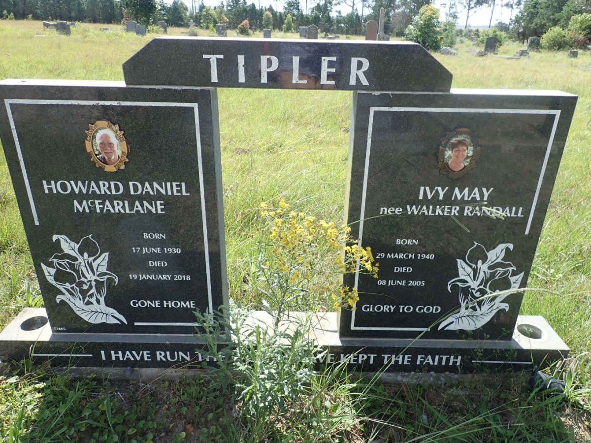 TIPLER Howard Daniel McFarlane 1930-2018 &amp; Ivy Mary WALKER RANDALL 1940-2005