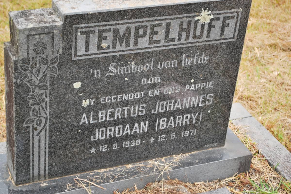 TEMPELHOFF Albertus Johannes Jordaan 1938-1971
