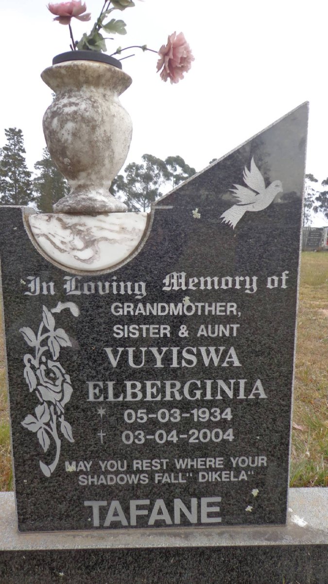 TAFANE Vuyiswa Elberginia 1934-2004