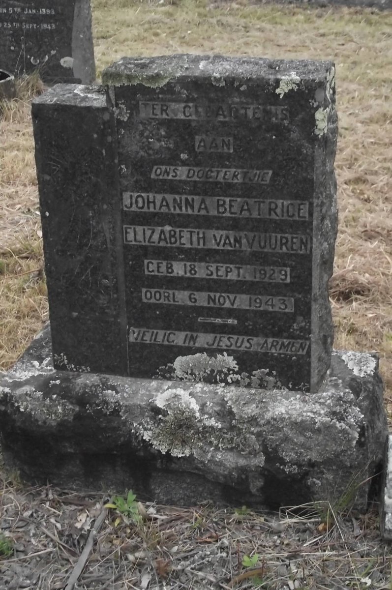 VUUREN Johanna Beatrice Elizabeth, van 1929-1943