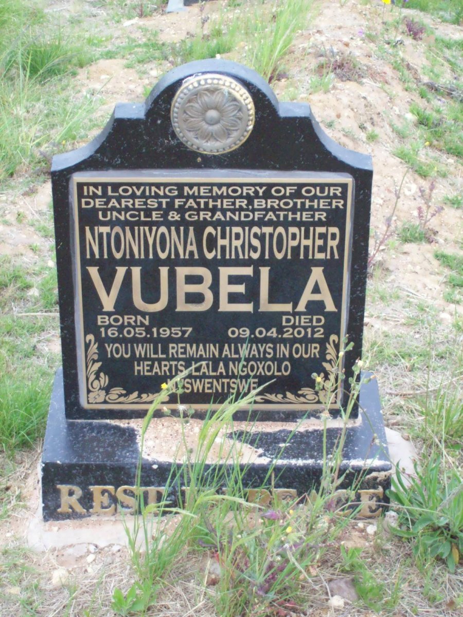 VUBELA Ntoniyona Christopher 1957-2012