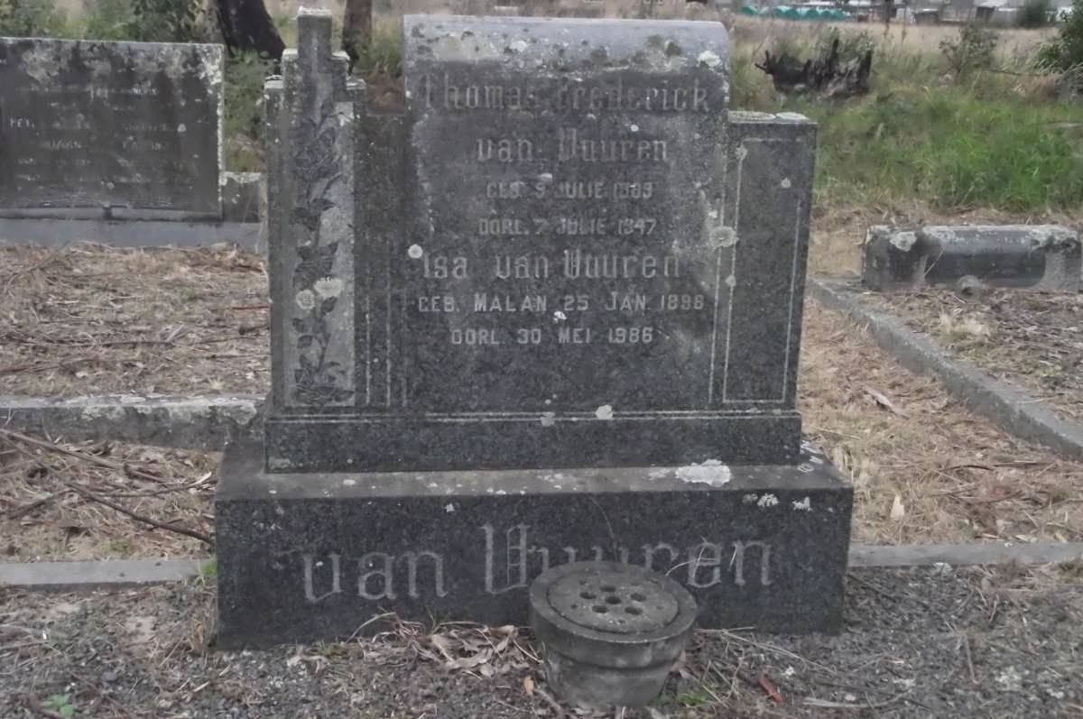 VUUREN Thomas Frederick, van 1889-1947 &amp; Isa MALAN 1898-1986