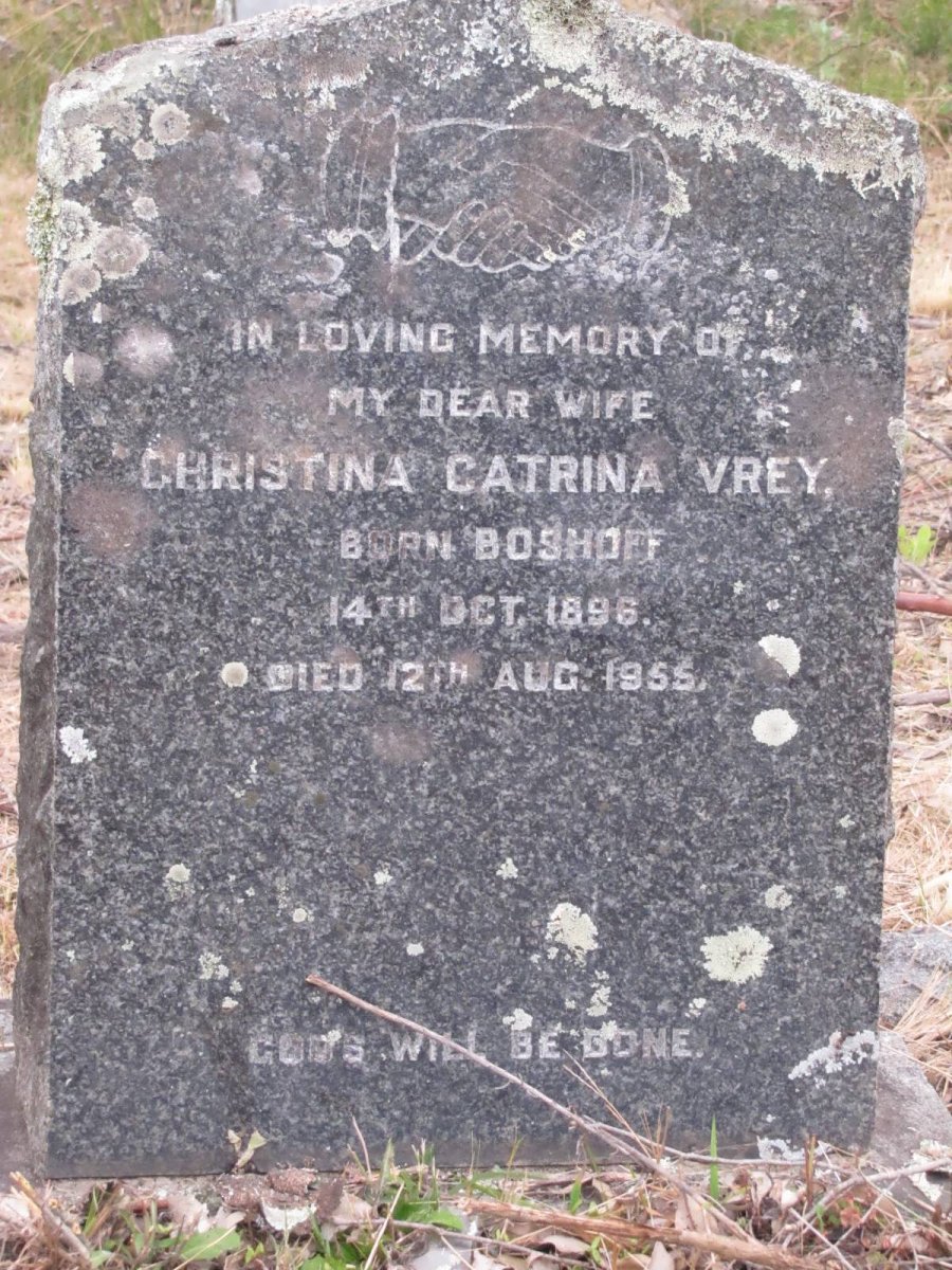 VREY Christina Catrina nee BOSHOFF 1896-1955