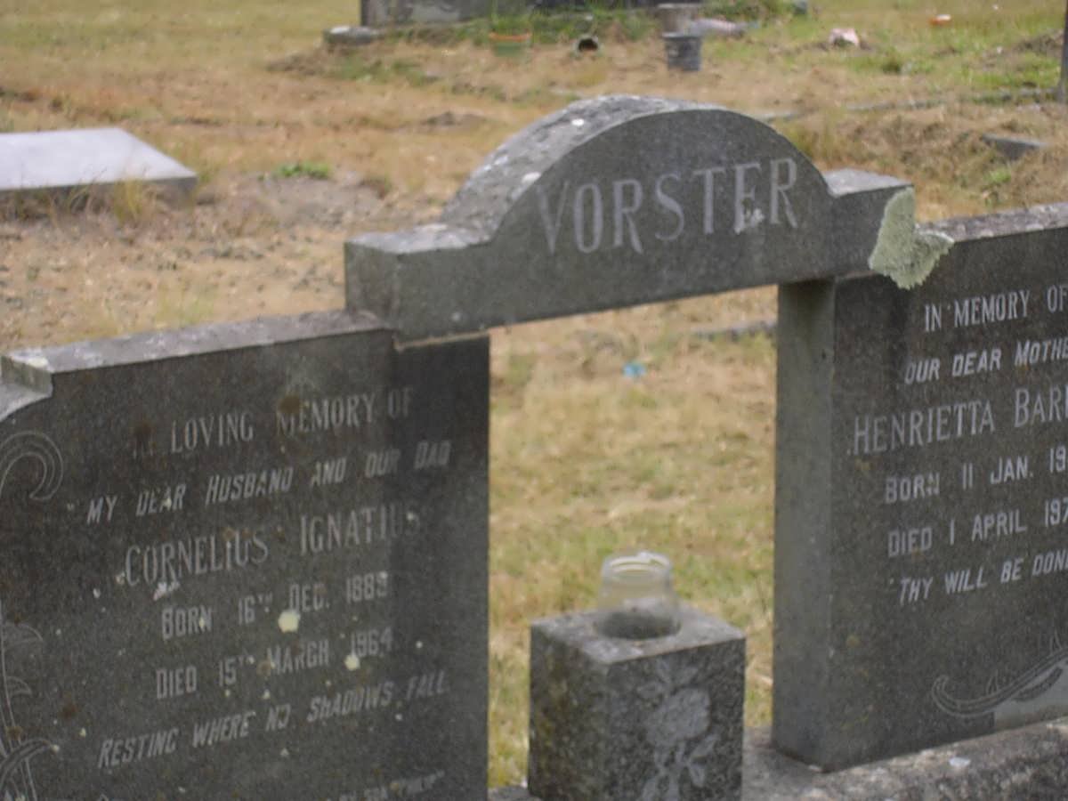 VORSTER Cornelius Ignatius 1889-1964 &amp; Henrietta Barbara 1900-1978