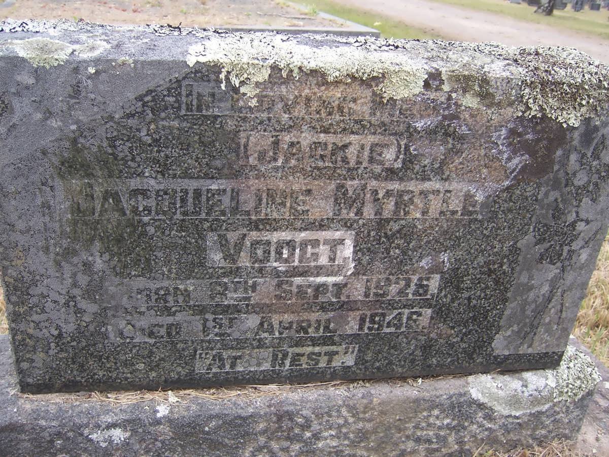 VOOGT Jacqueline Myrtle 1925-1946