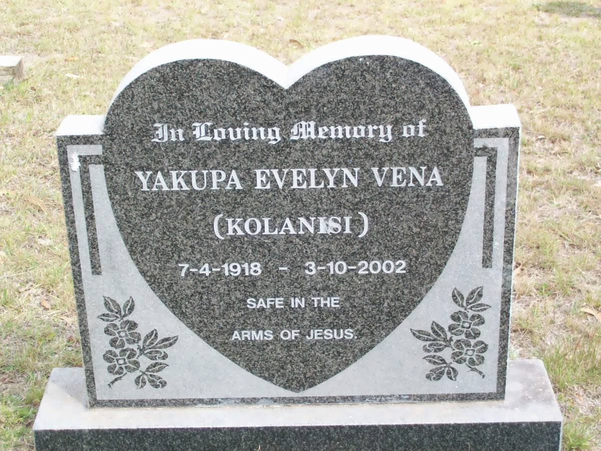 VENA Yakupa Evelyn nee KOLANISI 1918-2002