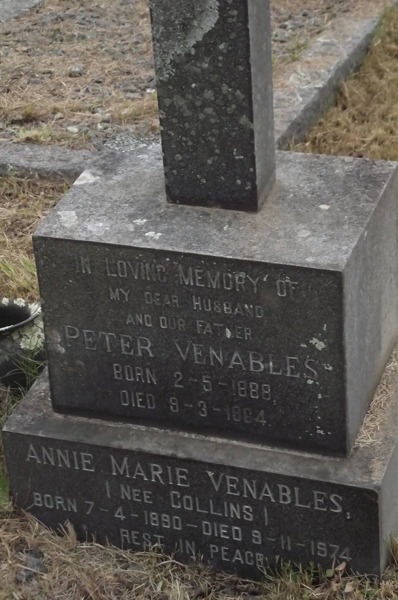 VENABLES Peter 1888-1964 &amp; Annie Maria COLLINS 1890-1974