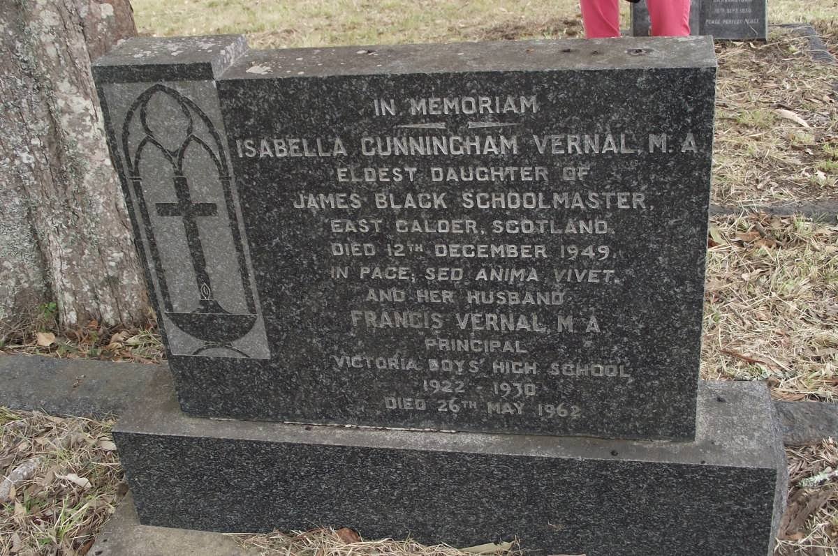 VERNAL Francis -1962 &amp; Isabella Cunningham -1949