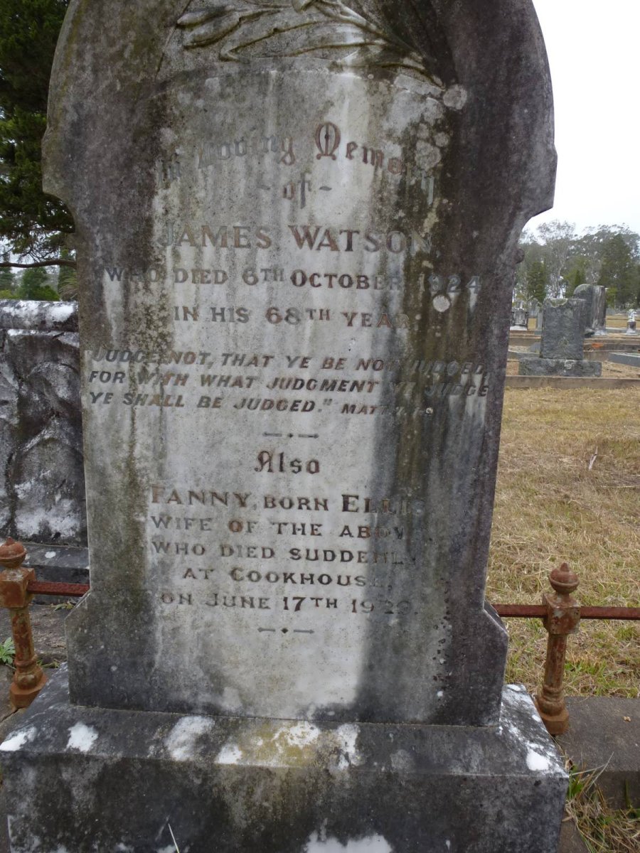 WATSON James -1924 &amp; Fanny ELLIS -1929