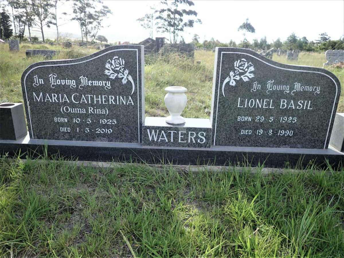 WATERS Lionel Basil 1925-1990 &amp; Maria Catherina 1925-2019