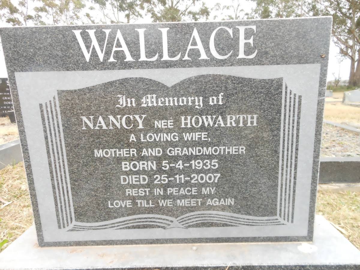 WALLACE Nancy nee HOWARTH 1935-2007