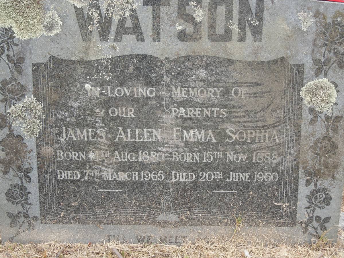 WATSON James Allen 1880-1965 &amp; Emma Sophia 1888-1960