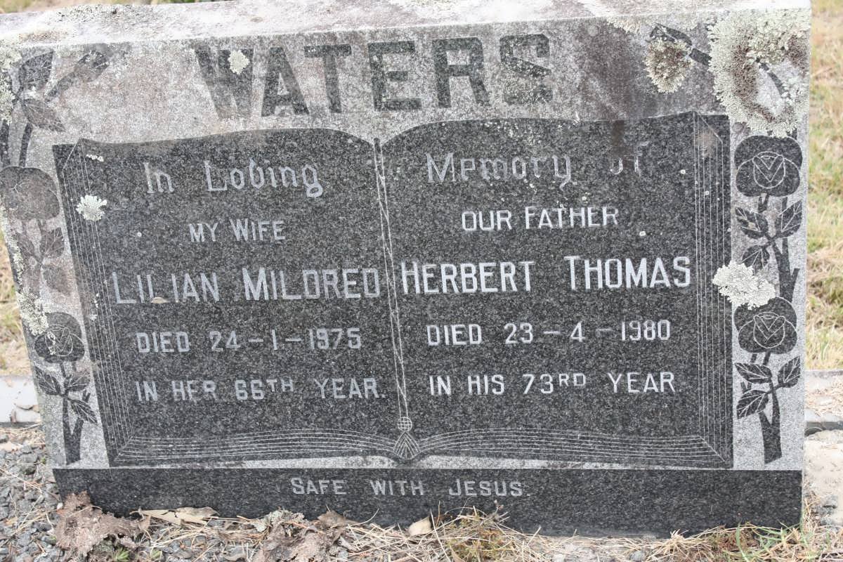 WATERS Herbert Thomas -1980 &amp; Lilian Mildred -1975