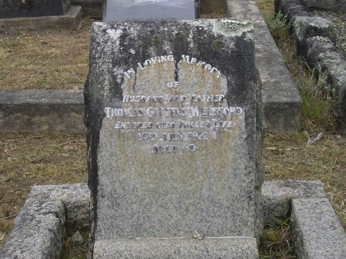 WELSFORD Thomas Gittens -1922