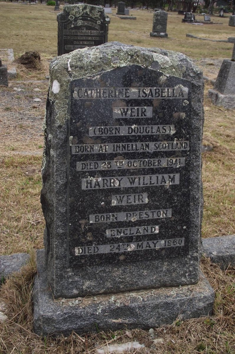 WEIR Harry William -1960 &amp; Catherine Isabella DOUGLAS -1941