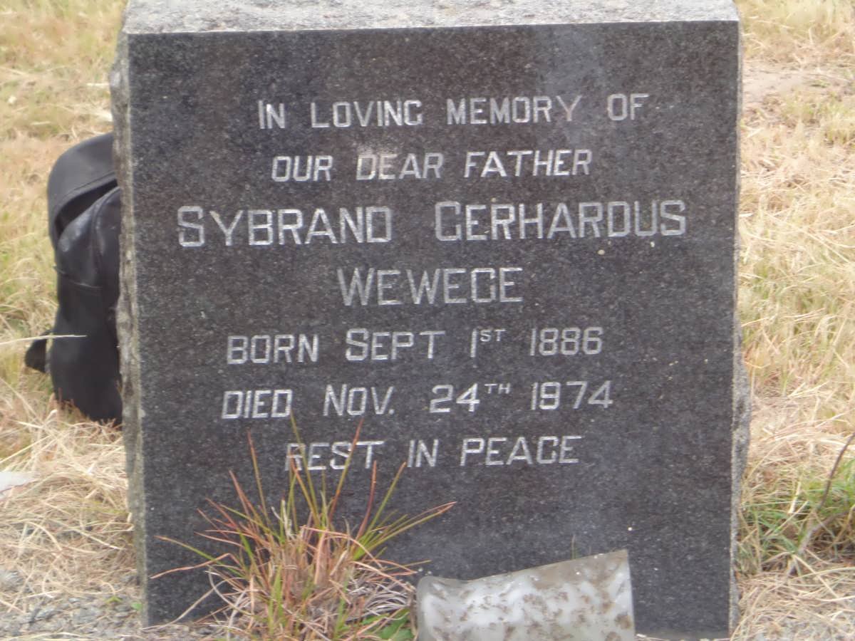 WEWEGE Sybrand Gerhardus 1886-1974