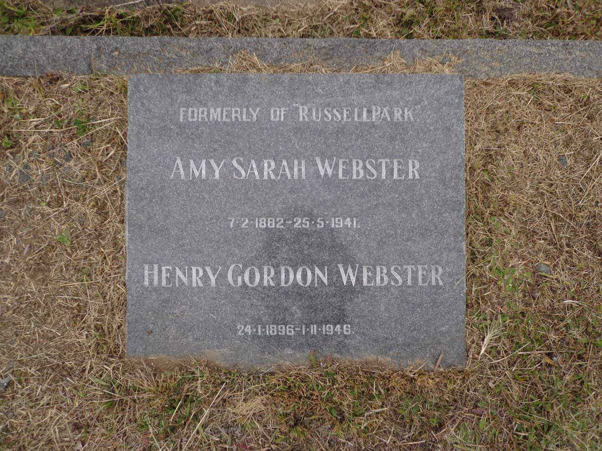 WEBSTER Henry Gordon 1896-1946 &amp; Amy Sarah 1882-1941