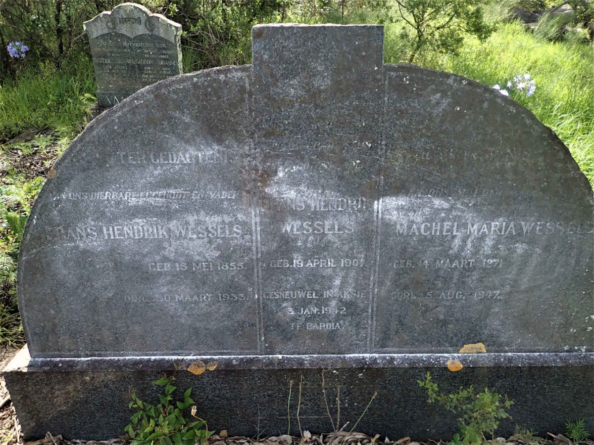 WESSELS Frans Hendrik 1855-1933 &amp; Machel Maria 1871-1947 :: WESSELS Frans Hendrik 1907-1942