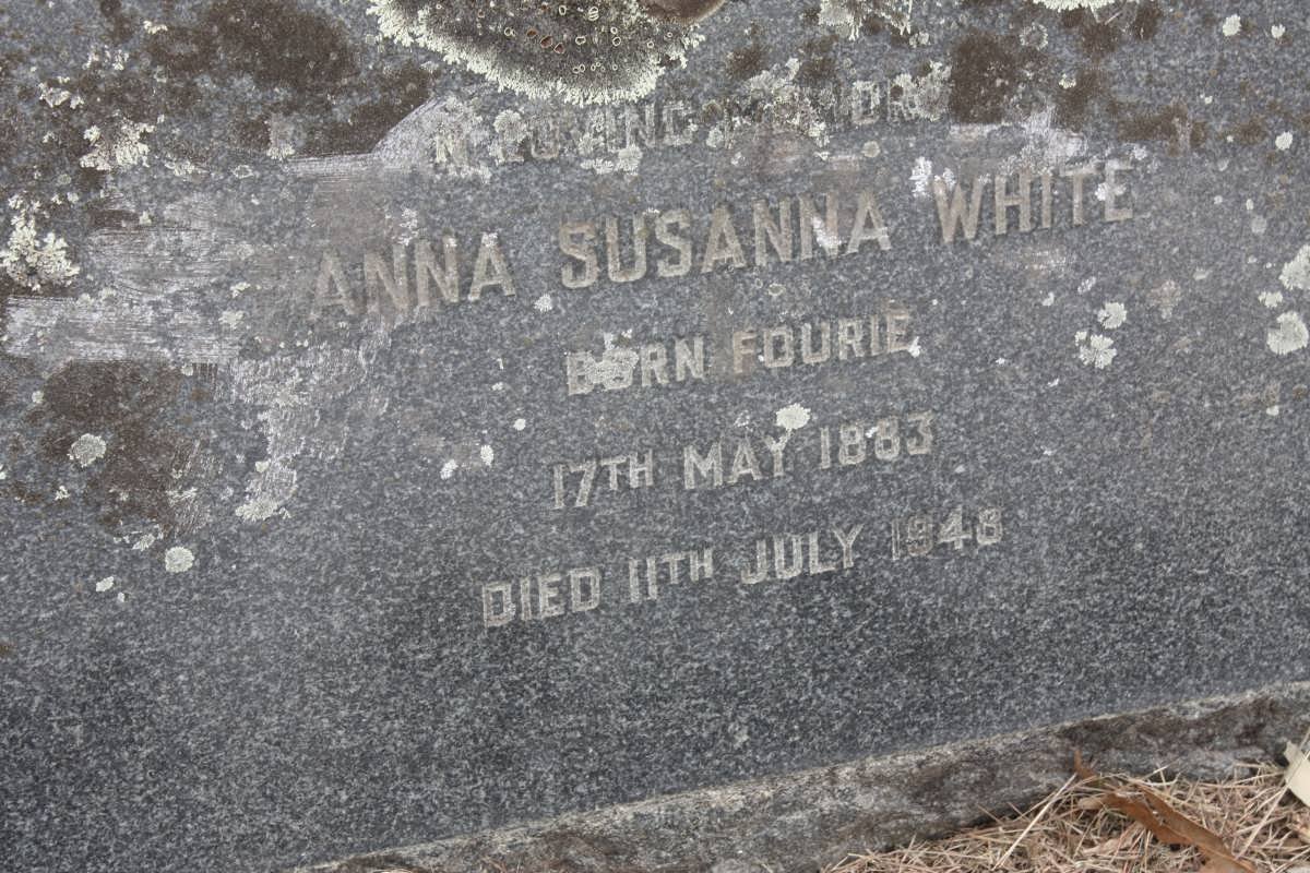 WHITE Anna Susanna nee FOURIE 1883-1948