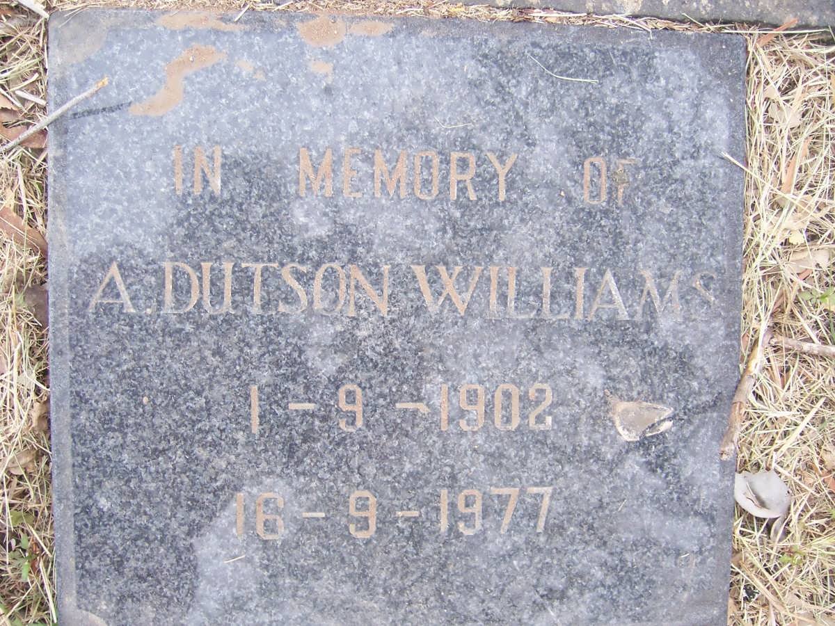 WILLIAMS A. Dutson 1902-1977