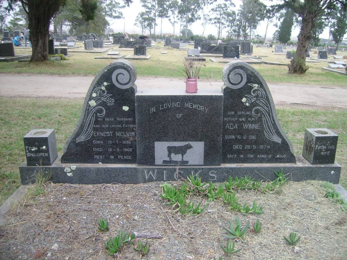 WICKS Ernest Melvin 1896-1968 &amp; Ada Winnie 1916-1974