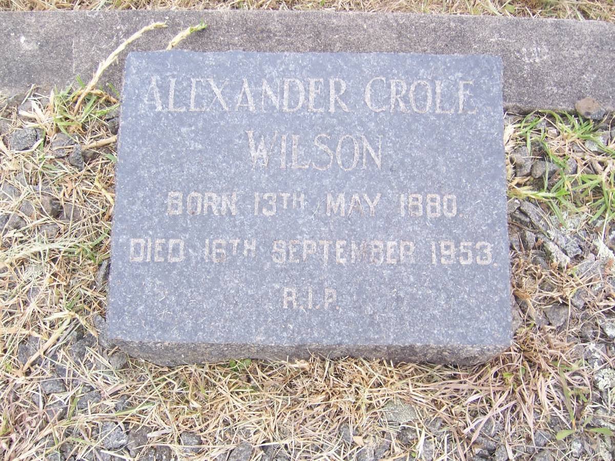 WILSON Alexander Crole 1880-1953