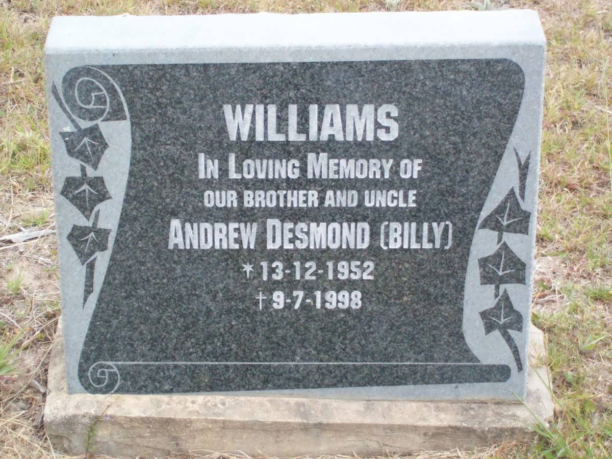 WILLIAMS Andrew Desmond 1952-1998