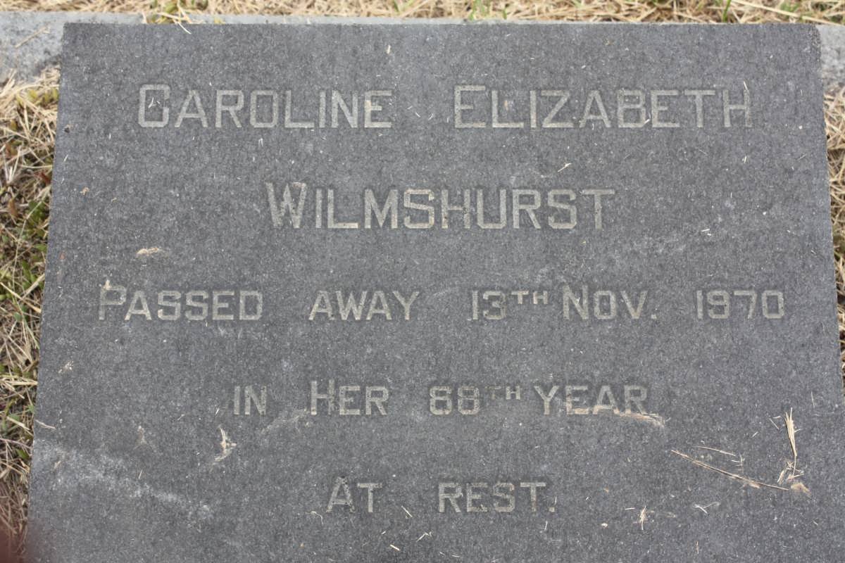WILMSHURST Caroline Elizabeth -1970