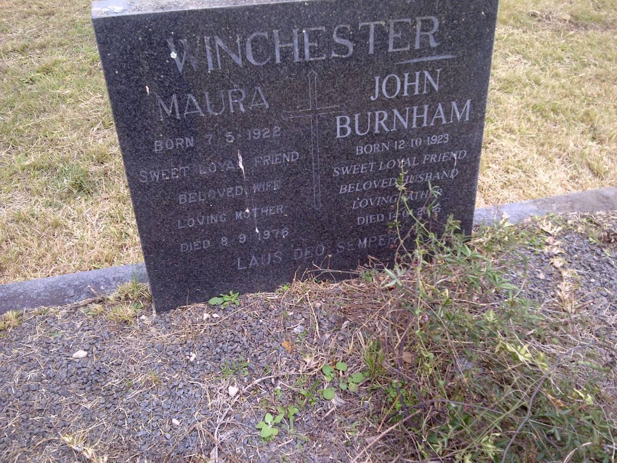WINCHESTER John Burnham 1923-2006 &amp; Maura 1922-1976