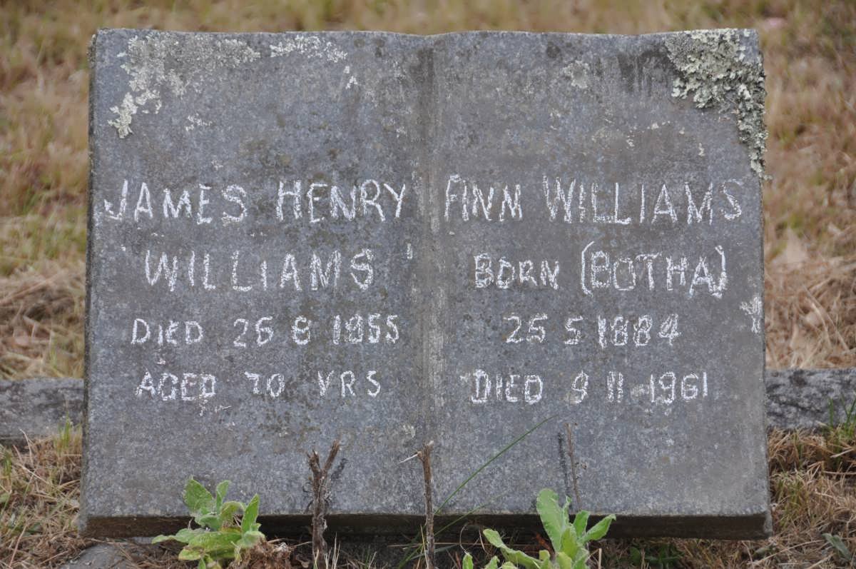 WILLIAMS James Henry -1955 &amp; Ann BOTHA 1884-1961