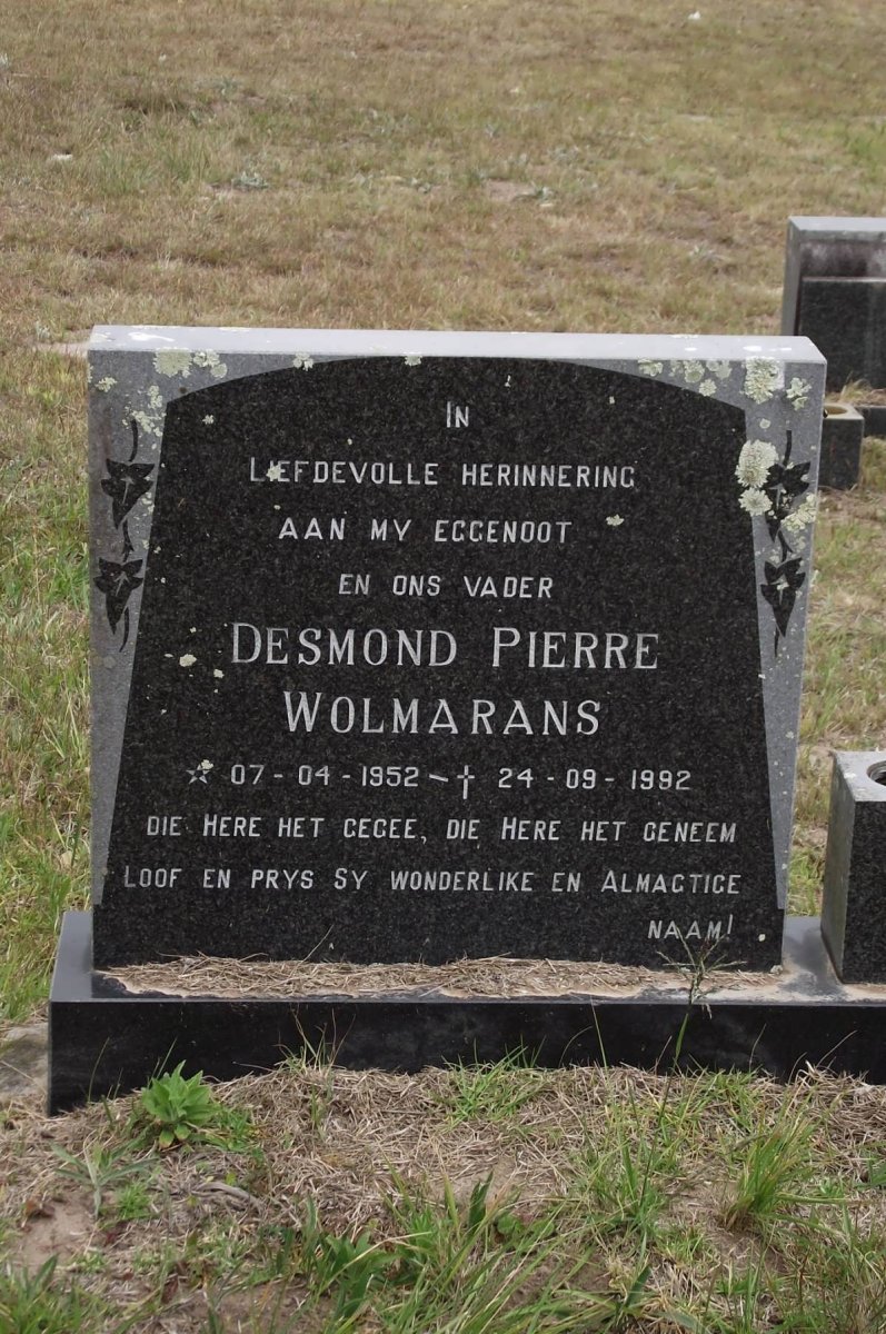 WOLMARANS Desmond Pierre 1952-1992