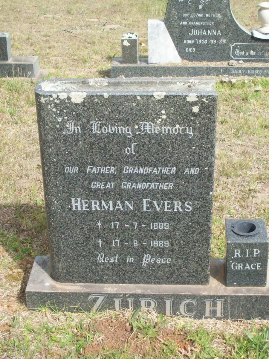 ZÜRICH Herman Evers 1889-1989