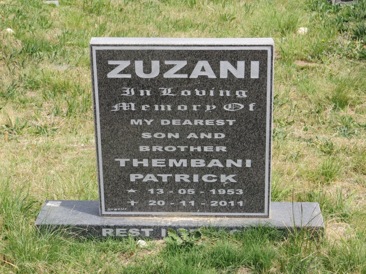 ZUZANI Thembani Patrick 1953-2011