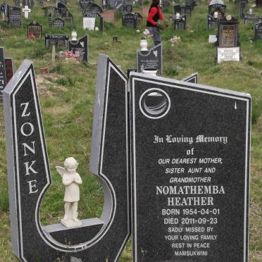ZONKE Nomathemba Heather 1954-2011