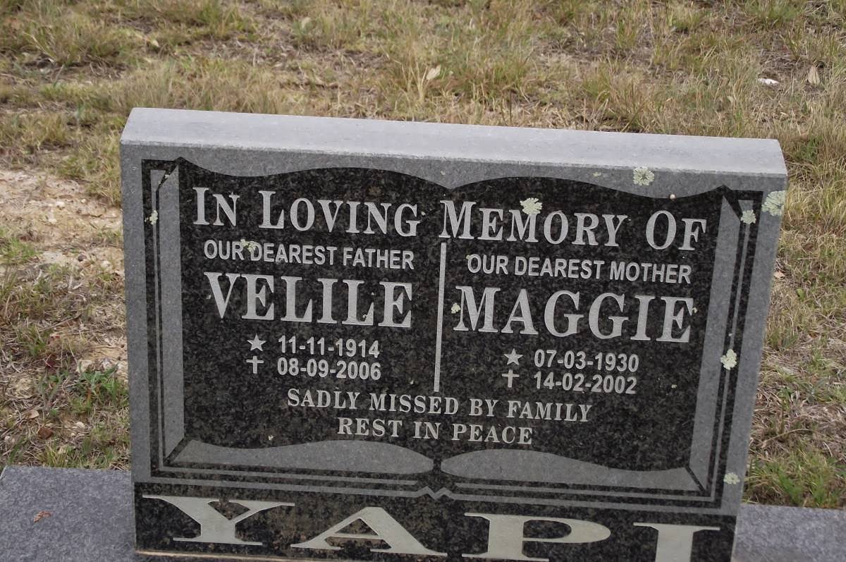 YAPI Velile 1914-2006 &amp; Maggie 1930-2002