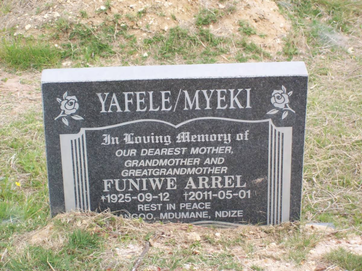 YAFELE Funiwe Arrel nee MYEKI 1925-2011
