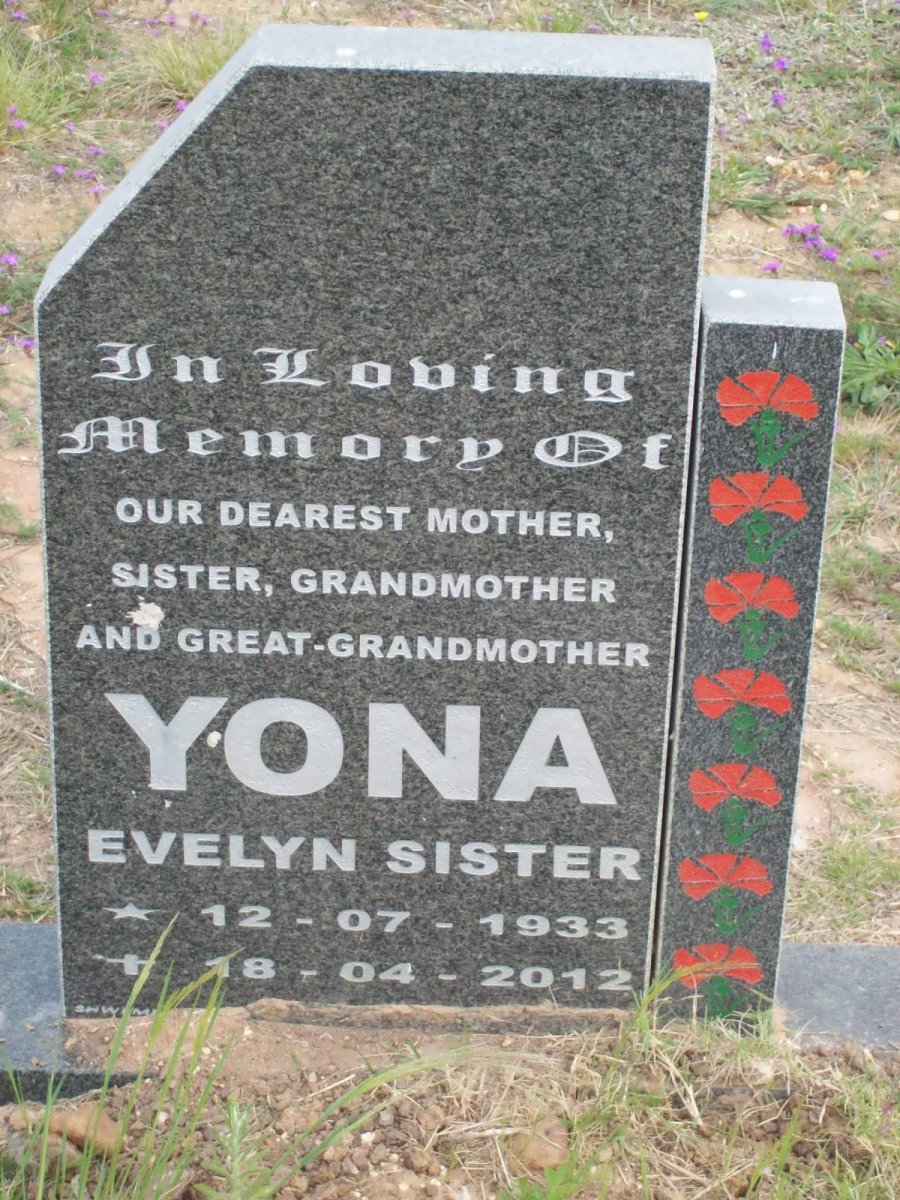 YONA Evelyn Sister 1933-2012