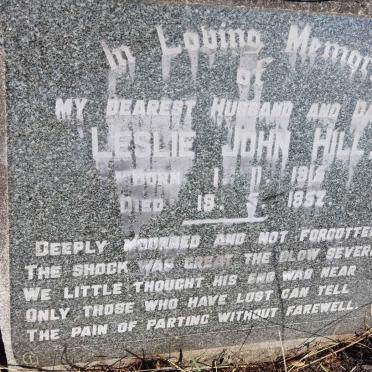HILL Leslie John 1915-1952
