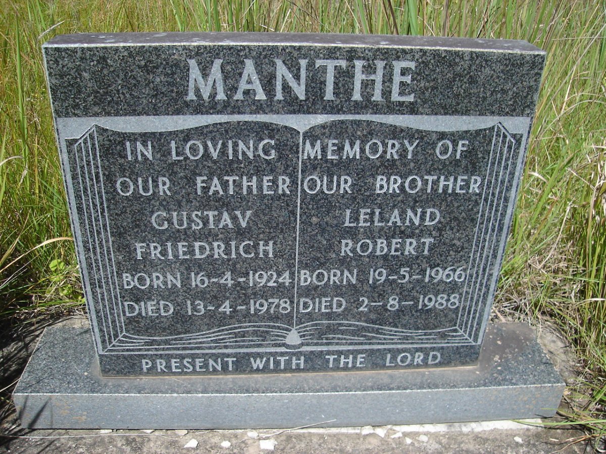 MANTHE Gustav Friedrich 1924-1978 :: MANTHE Leland Robert 1966-1988